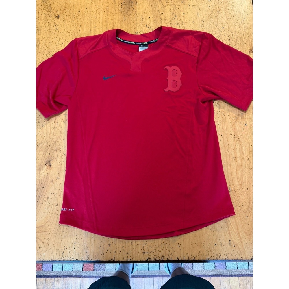 Nike Dustin Pedroia Boston Red Sox #15 Dri-FIT Jersey Red Mens Small Blade Colla